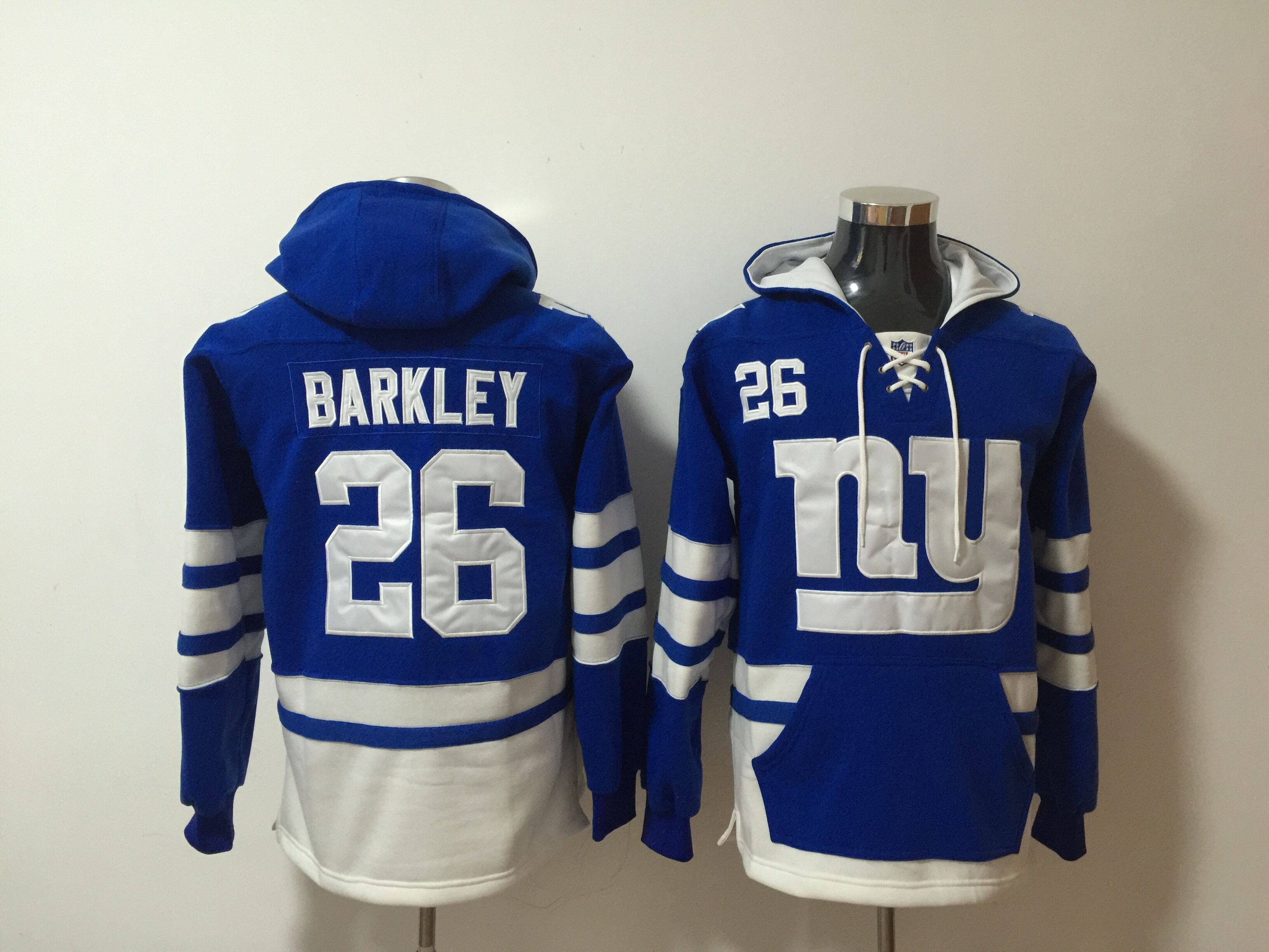 Men NFL Nike New York Giants 26 Barkley blue Sweatshirts